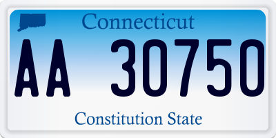 CT license plate AA30750