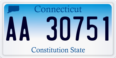 CT license plate AA30751