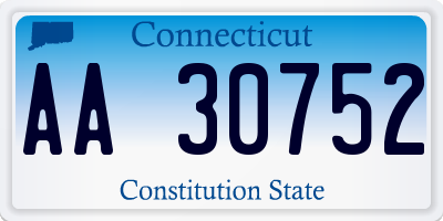 CT license plate AA30752