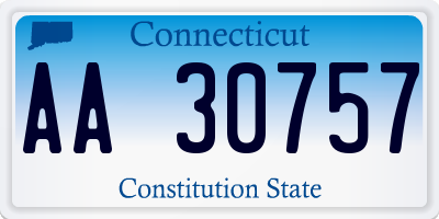 CT license plate AA30757