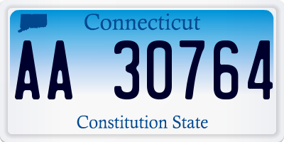 CT license plate AA30764