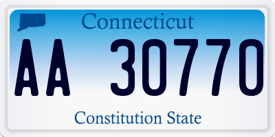 CT license plate AA30770