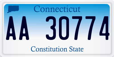 CT license plate AA30774