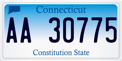 CT license plate AA30775