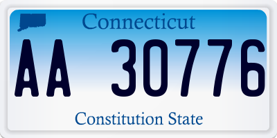 CT license plate AA30776