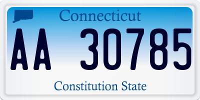 CT license plate AA30785