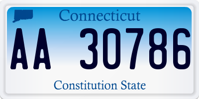 CT license plate AA30786