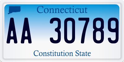 CT license plate AA30789