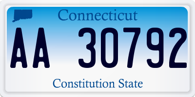 CT license plate AA30792