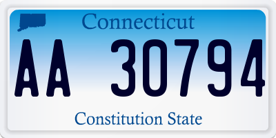 CT license plate AA30794