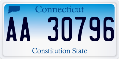 CT license plate AA30796