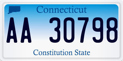 CT license plate AA30798