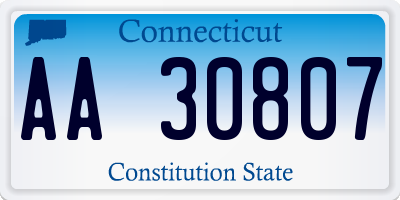 CT license plate AA30807