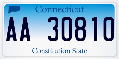 CT license plate AA30810