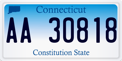 CT license plate AA30818