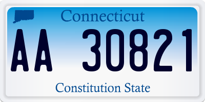 CT license plate AA30821