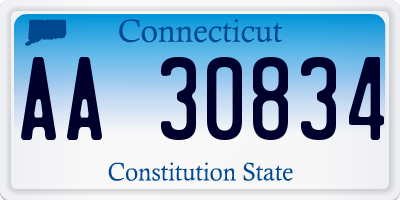 CT license plate AA30834