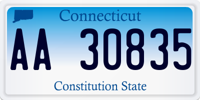 CT license plate AA30835