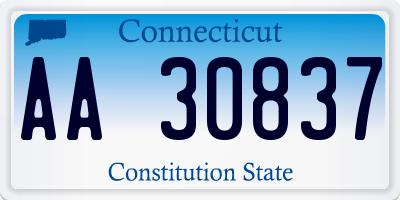 CT license plate AA30837