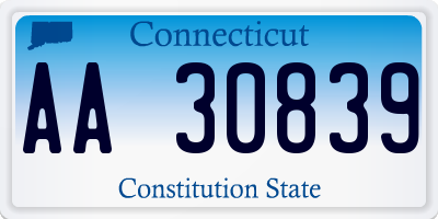 CT license plate AA30839