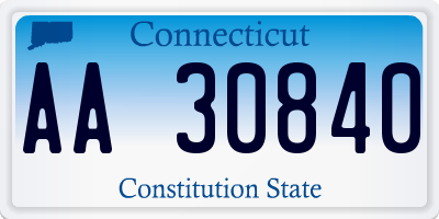 CT license plate AA30840