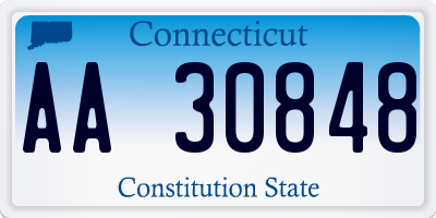 CT license plate AA30848