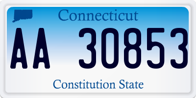 CT license plate AA30853