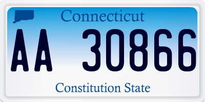 CT license plate AA30866