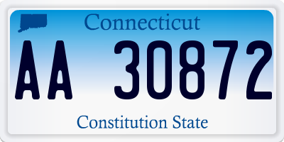 CT license plate AA30872