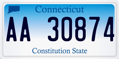 CT license plate AA30874