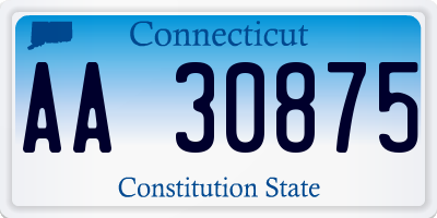 CT license plate AA30875