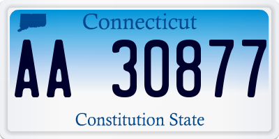 CT license plate AA30877