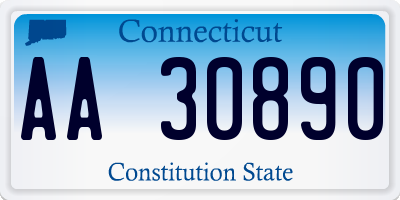 CT license plate AA30890