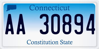 CT license plate AA30894