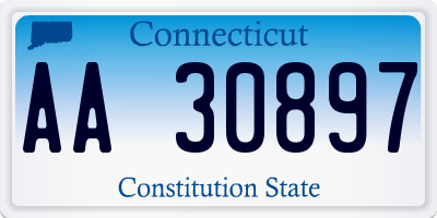 CT license plate AA30897