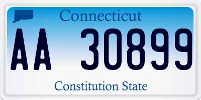 CT license plate AA30899