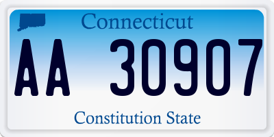 CT license plate AA30907