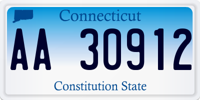 CT license plate AA30912