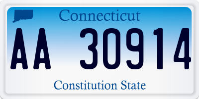 CT license plate AA30914