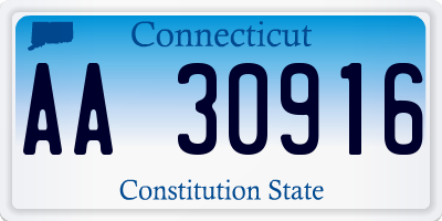 CT license plate AA30916