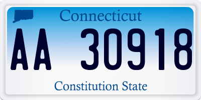 CT license plate AA30918