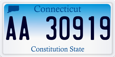 CT license plate AA30919