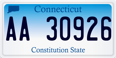 CT license plate AA30926