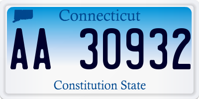 CT license plate AA30932