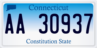 CT license plate AA30937