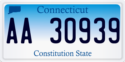 CT license plate AA30939