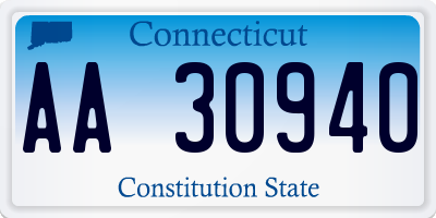 CT license plate AA30940