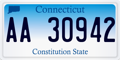 CT license plate AA30942