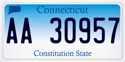 CT license plate AA30957