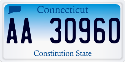 CT license plate AA30960